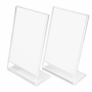 Clear Acrylic Table Sign Holder Display menus, promotions, pricing, and important information with this premium clear acrylic table sign holder